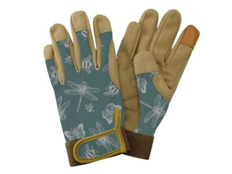 Image of Kent & Stowe 70105256 Flutter Bugs Teal Premium Comfort Gloves - Ladies Small