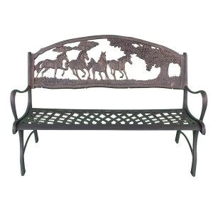 Image of Gardeco Cast Iron Horses and Trees Bench