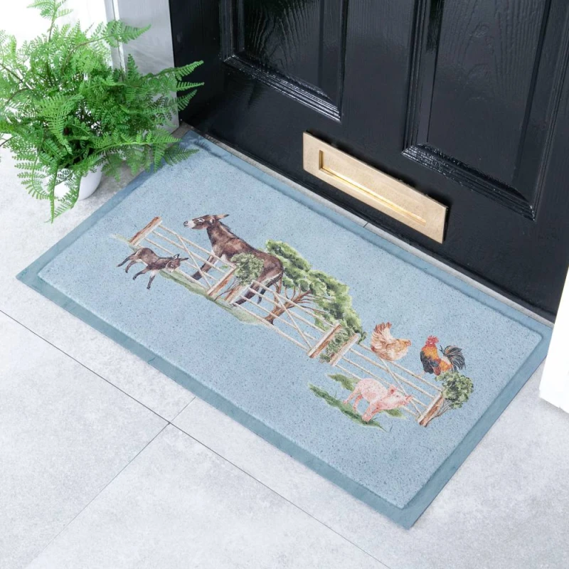 Image of Artsy Mats Red & White Stripe Bow Doormat, Multi STRIPEYBOW-7040