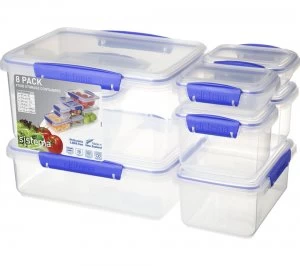 Image of Sistema Klip It Rectangular Food Storage Clear Pack of 8