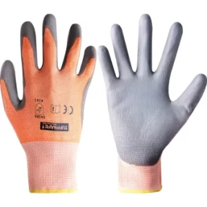 Image of Cut Resistant Gloves, Pu Coated, Grey/Orange, Size 9