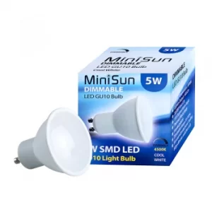 Image of MiniSun GU10 5W LED Bulb in Neutral White, Dimmable
