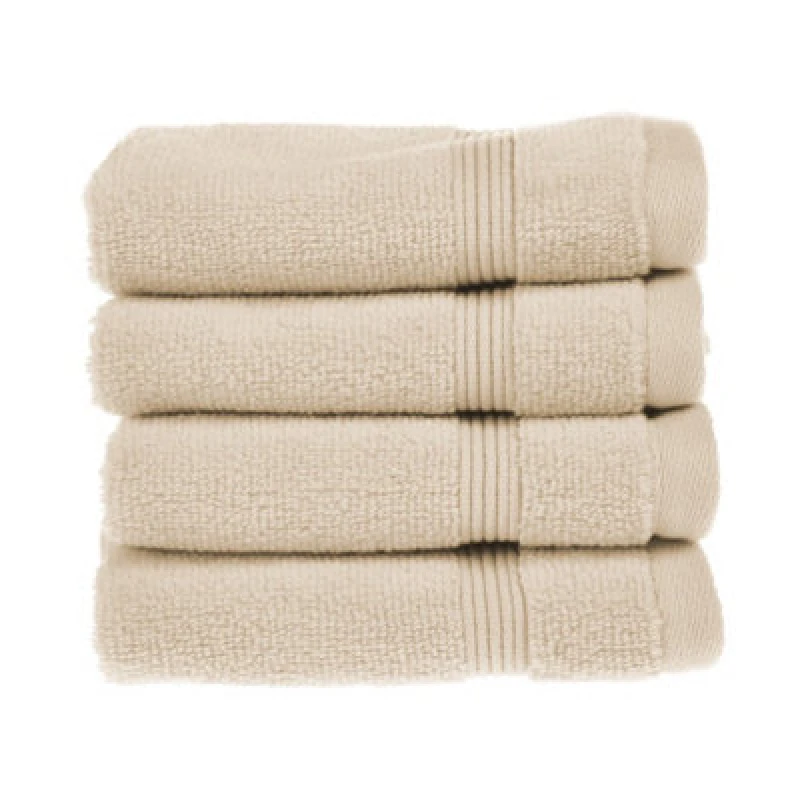 Image of Allure Bath Fashions Luxury Zero Twist Egyptian Cotton 4 Pack Face Cloths - Cream