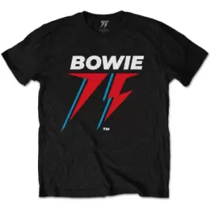 Image of David Bowie - 75th Logo Unisex Medium T-Shirt - Black
