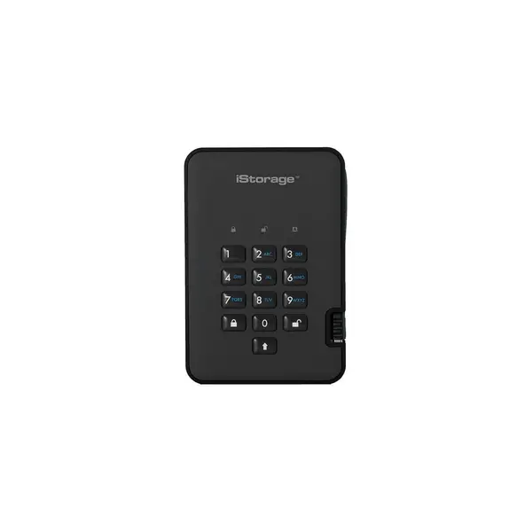 Image of iStorage diskAshur2 2TB Mobile External Hard Drive in Black - USB3.0