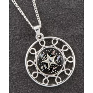 Image of Midnight Sparkle Silver Plated Ornate Stars Necklace