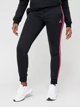 Image of Adidas Sportswear 3 Stripe Jogger, Black/Pink, Size XS, Women
