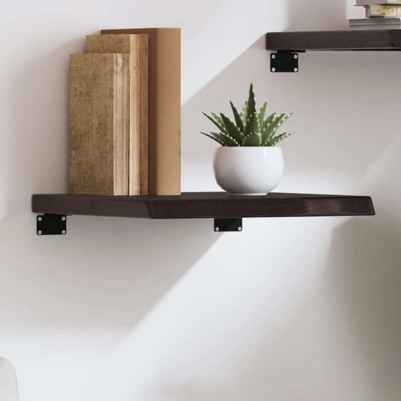 Image of VIDAXL Vidaxl - Wall Shelf Dark Brown 40x40x(2-4) cm Treated Solid Wood Oak 8720845814717