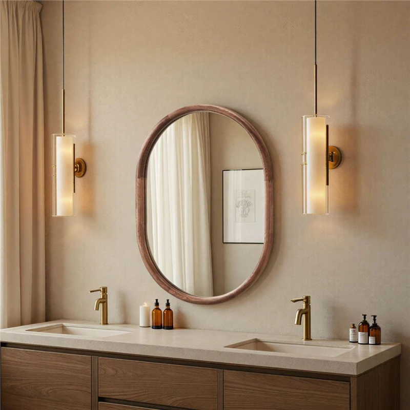 Image of Yearn Mirrors Yearn Mirrors Quebec Walnut Oval Wall Mirror Walnut One Size Unisex 0716053067609