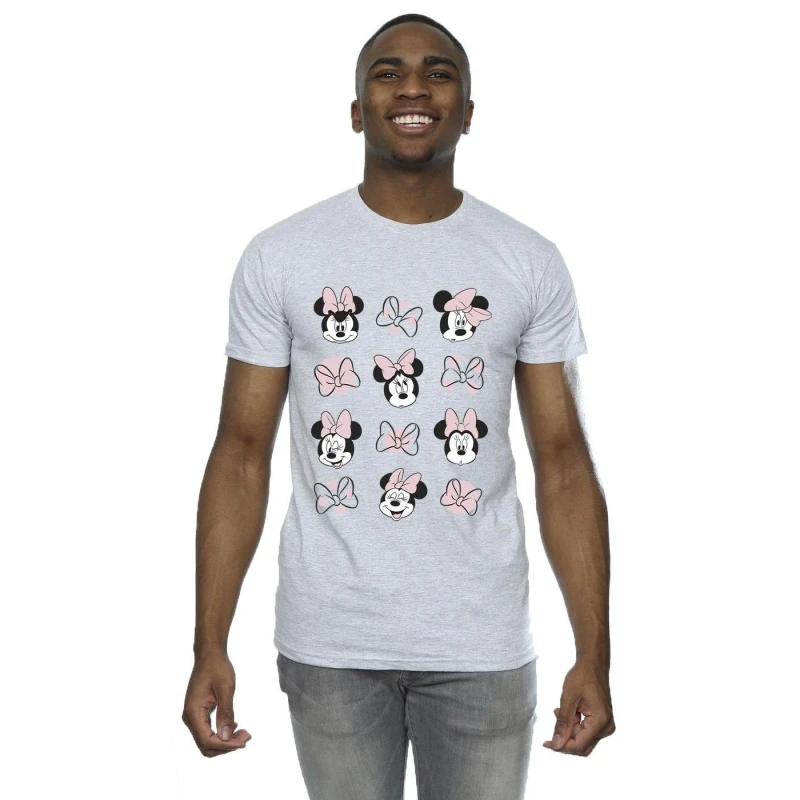 Image of Disney Men Minnie Mouse Multiple T-Shirt in Grey Size: Small Grey S Male 5063153641839