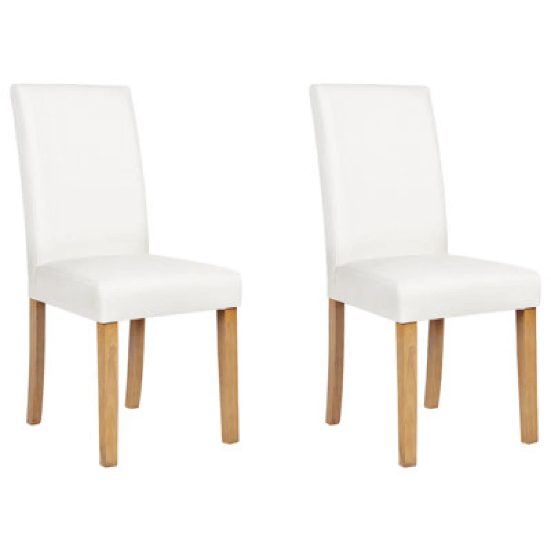 Image of Beliani Set Of 2 Dining Chairs Broadway Faux Leather White