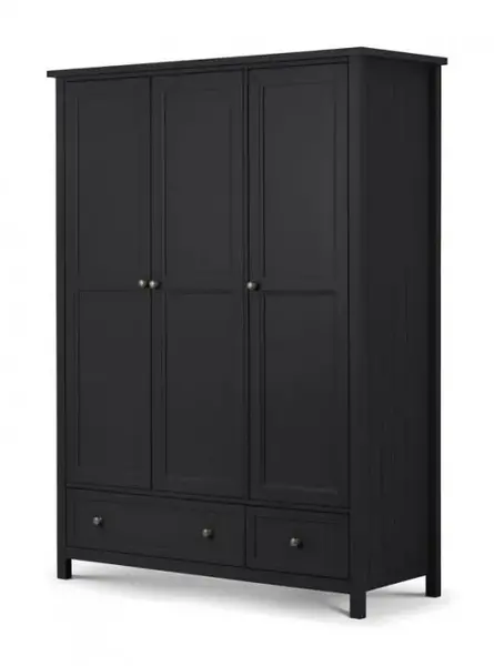 Image of Julian Bowen Maine Anthracite 3 Door 2 Drawer Wardrobe