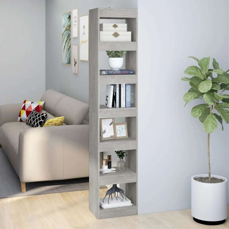 Image of VIDAXL Book Cabinet/Room Divider Concrete Grey 40x30x198cm Vidaxl 8720286843147
