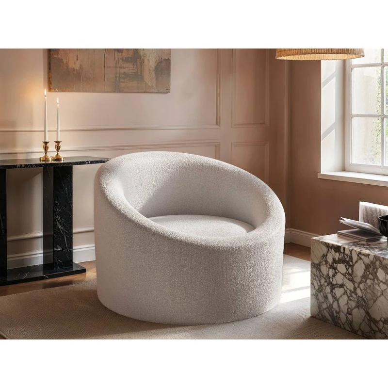 Image of Solace+Co Amari Accent Swivel Chair in Cream Cream Unisex