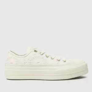 Image of Converse All Star Ox Lift Daisy Cord Trainers In White