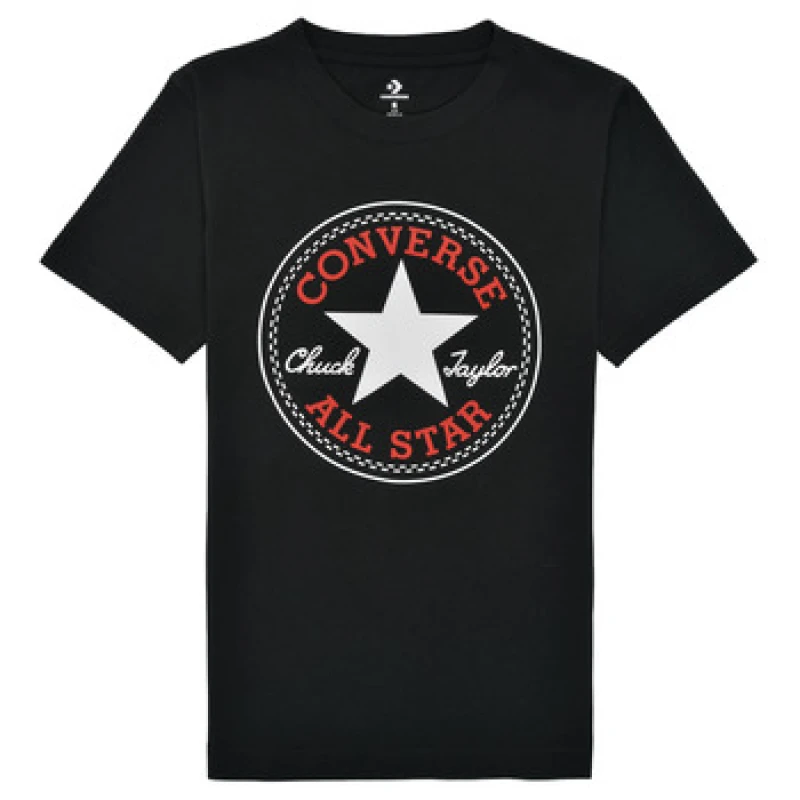 Image of Converse CORE CHUCK PATCH TEE boys's Children's T shirt in Black
