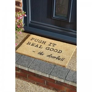 Image of Astley Push It Slogan Printed Coir Mat