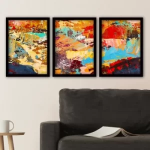 Image of 3SC146 Multicolor Decorative Framed Painting (3 Pieces)
