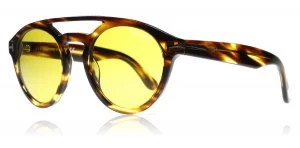 Image of Tom Ford Clint Sunglasses Shiny Striped Brown 48E 50mm