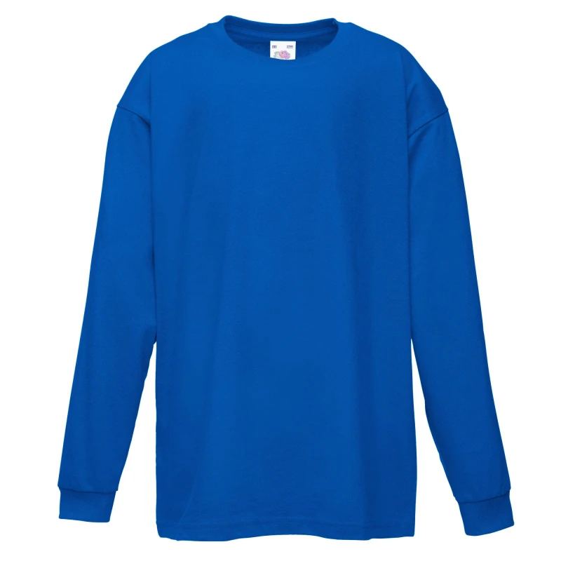 Image of Fruit of the Loom Long Sleeve T-Shirt Pack of 2 in Royal Size: 3-4 Years Royal Unisex 3-4 Years