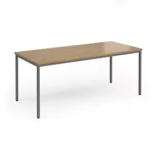 Image of Flexi 25 rectangular table with graphite frame 1800mm x 800mm - oak