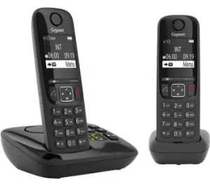 Image of GIGASET AS690A Cordless Phone - Twin Handsets, Black