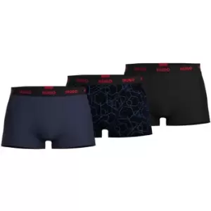 Image of Hugo 3 Pack Design Trunks - Blue