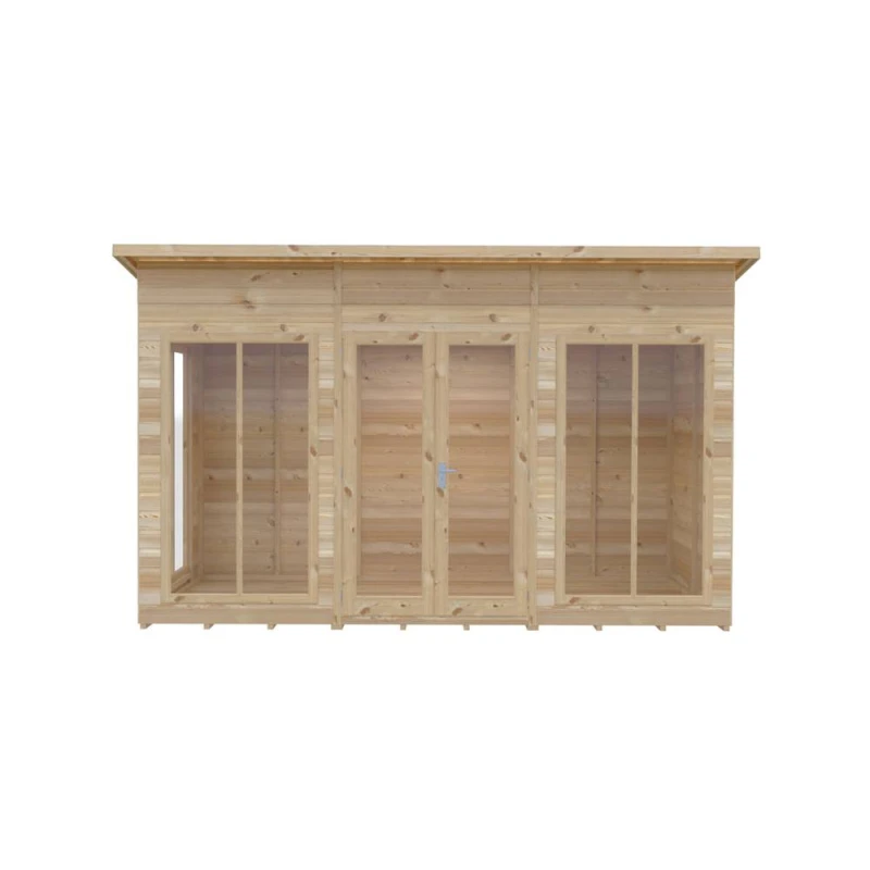 Image of Shire Lela 12ft x 6ft Summerhouse, Brown LELA1206DSL-1AA