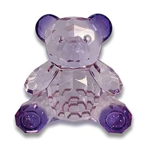 Image of Small Acrylic Teddy Bear Two Tone Lilac Ornament