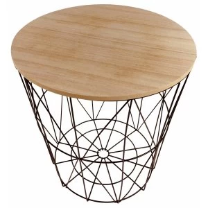 Image of Geometric Black Wire Circular Side Table