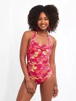 Image of Joe Browns Floral Festival Retro Swimsuit Pink Multi, Pink, Size 14, Women