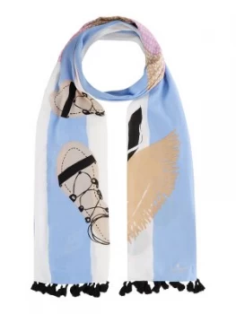 Image of Kate Spade New York Beach towel scene oblong scarf Blue Multi
