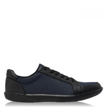 Image of Calvin Klein Macabee Leather Trainers - Black/Navy
