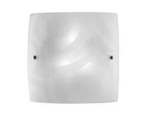 Image of MIRO 3 Light Patterned Glass Flush Ceiling Light White 40x40cm