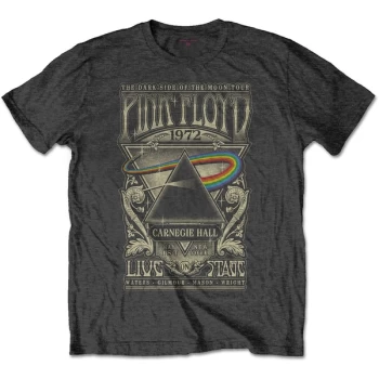 Image of Pink Floyd - Carnegie Hall Poster Unisex Medium T-Shirt - Grey