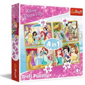 Image of 4 in 1 Disney Princess Jigsaw Puzzle
