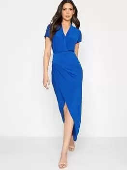 Image of Long Tall Sally Cobalt Ity Wrap Dress, Blue, Size 20, Women