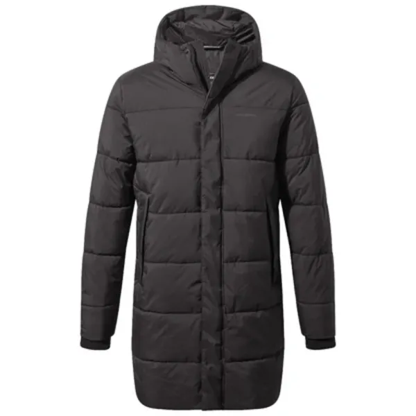 Image of Craghoppers Mens Cormac Padded Longline Hooded Jacket S - Chest 38' (97cm) Black CMN310-800-S
