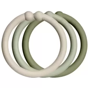 Image of BIBS Loops hanging rings Vanilla / Sage / Olive 12 pc
