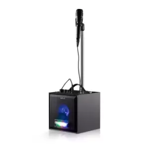 Image of Akai Vibes Party Lights Bluetooth Karaoke Speaker With Microphone And Stand Black