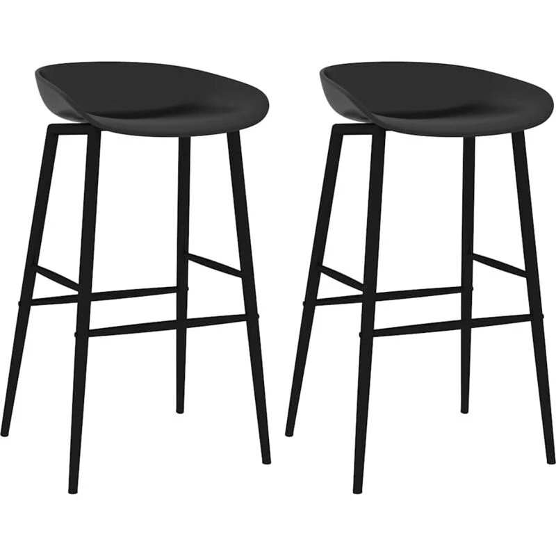 Image of VIDAXL Bar Chairs 2 pcs Black Vidaxl 8719883791234
