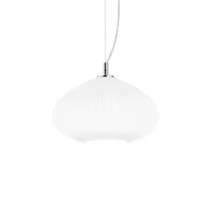 Image of Plisse Globe Dome Pendant Ceiling Light Chrome 25cm