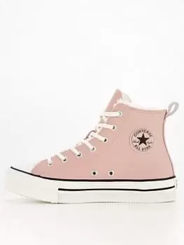 Image of Converse Chuck Taylor All Star Eva Lift Platform Leather Junior High Top