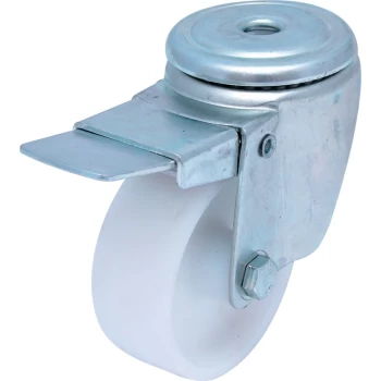 Image of 100MM B/H Swivel Castor (Zinc) Nylon Wheel & Brake