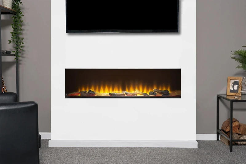 Image of Adam Fires & Fireplaces Adam Sahara Fully Inset Media Wall Electric Fire, 51" Black