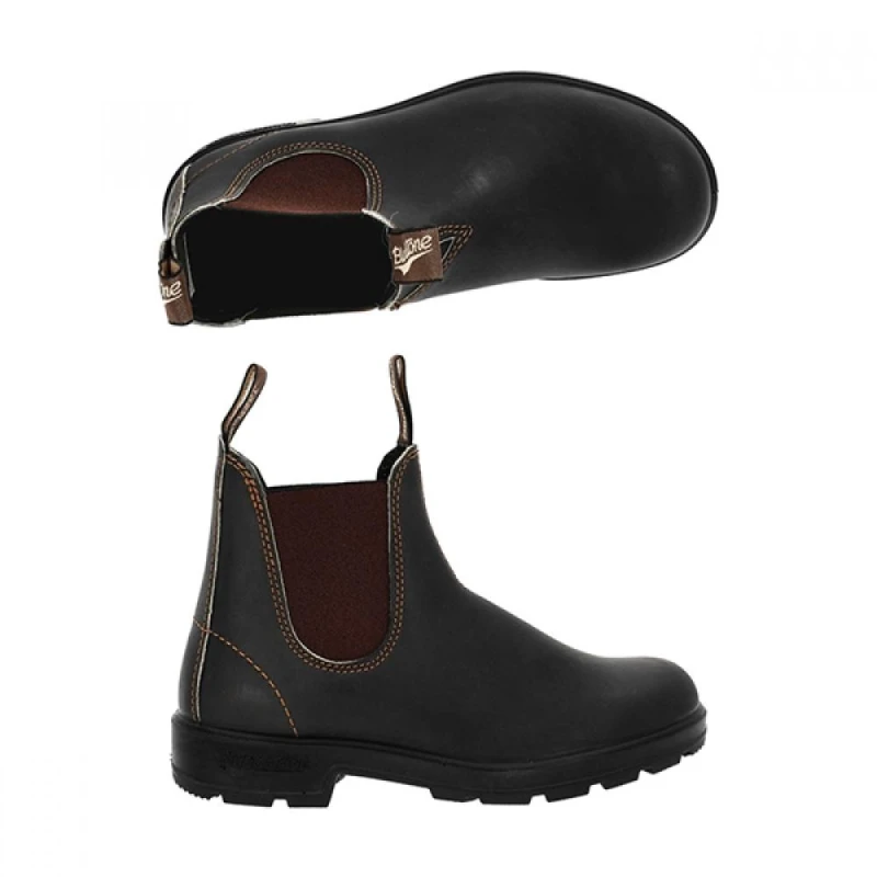 Image of Blundstone 500 Leather Unisex Chelsea Boots - Stout Brown - Size:UK 9