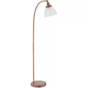 Image of Loops - Curved Arm Floor Lamp Aged Copper Tall Free Standing Metal Retro Reading Light