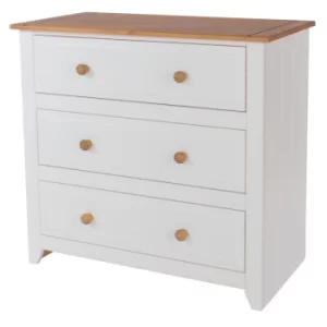 Image of Capri 3 Drawer Chest of Drawers, white