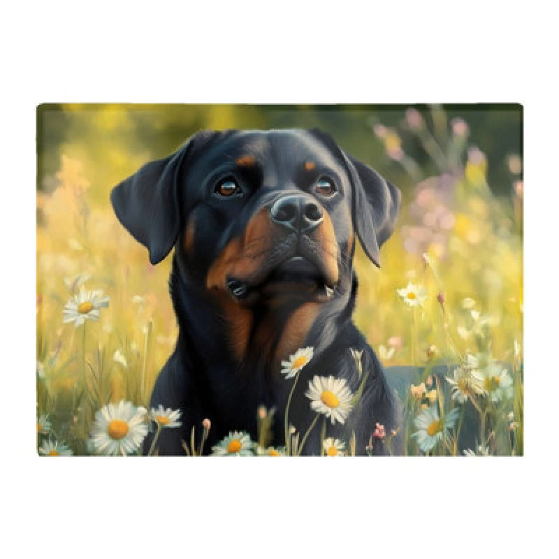 Image of Warren Reed Designer Rottweiler In A Summer Meadow Chopping Board