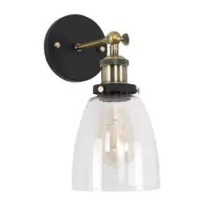 Image of Ambrose Industrial Gold Indoor Wall Lantern